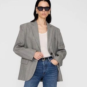Anine Bing Quinn Blazer Small Herringbone black/white S